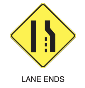 thi lý thuyết biển báo dmv ở mỹ: lane ends 
