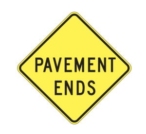 pavement ends, biển báo giao thông dmv ở mỹ