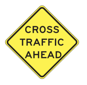 biển báo giao thông dmv ở mỹ, cross traffic ahead