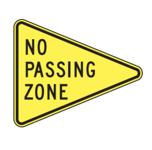 no passing zone, biển báo giao thông dmv
