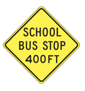 school bus stop 400 ft, biển báo giao thông dmv