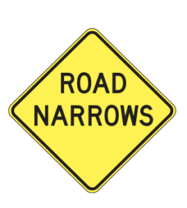 biển báo giao thông dmv ở mỹ, road narrows
