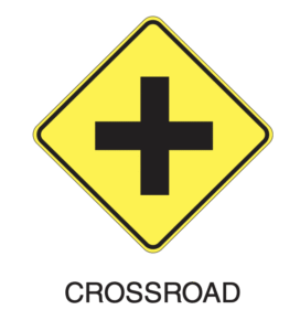 warning sign, crossroad, biển báo ở mỹ
