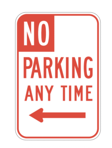regulatory, no parking any time, biển báo giao thông dmv