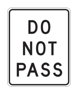 egulatory, do not pass sign, biển báo giao thông dmv