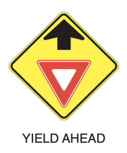 warning sign, yield ahead, biển báo giao thông dmv ở mỹ