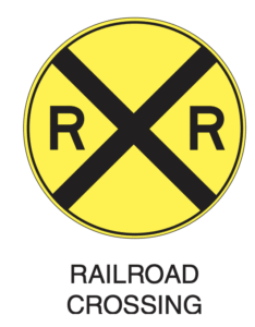warning sign, railroad crossing, biển báo giao thông dmv.