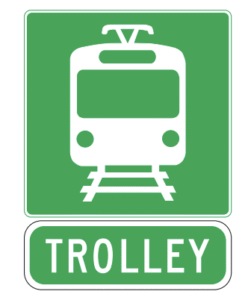 guide sign, trolley