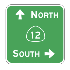 guide sign for freeway north or south